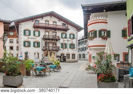 Lofer,austria - August 05,2020 - In The Streets Of Lofer Town. Lofer Is Town In The District Of Zell