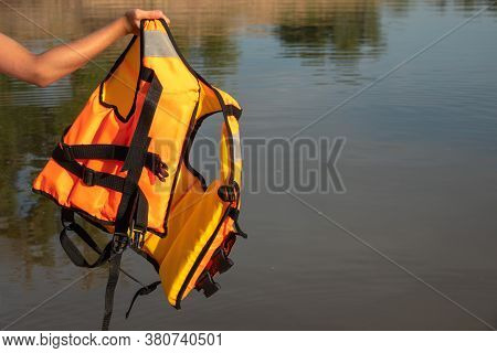 Red Life-jacket. Necessary Object For Safe Sailing.