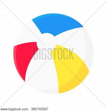 Inflatable Beach Ball Flat Style Design Vector Illustration Icon Sign Isolated On White Background. 