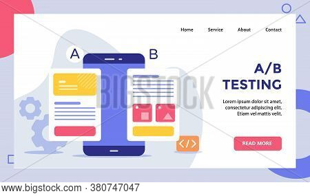 Ab Testing Wireframe On Smarphone Screen Campaign For Web Website Home Homepage Landing Page Templat