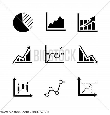 Set Of Flat Finance Graphs Icons. Vector Illustration Eps 10