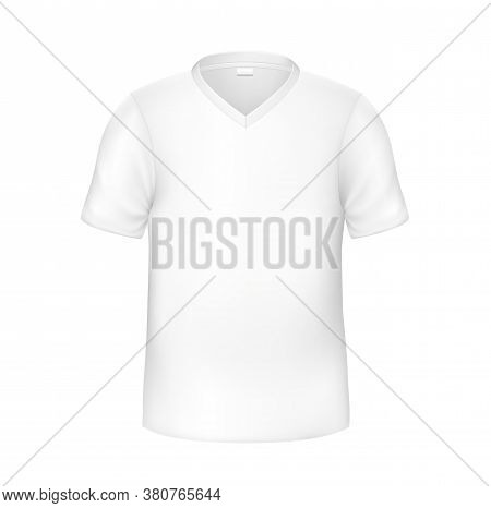 Vector Realistic T-shirt White Blank Mock Up