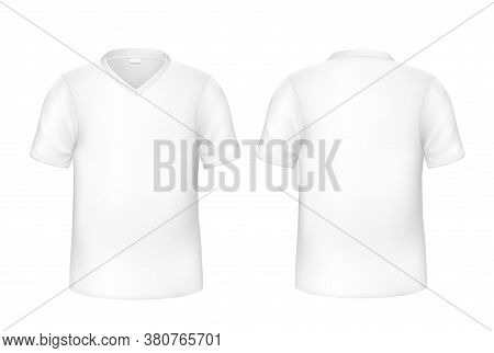 Vector Realistic T-shirt White Blank Mock Up