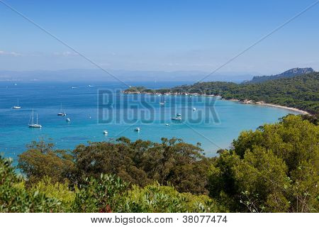 Porquerolles ø Bay i Frankrig