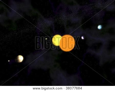 Dvojhvězd s pěti Planet