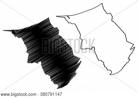 Belait District (nation Of Brunei, The Abode Of Peace, Borneo Island) Map Vector Illustration, Scrib