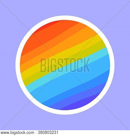 Vector Illustration Of A Rainbow Circle. Sticker, Patch, Magnet, Badge, Pin, Label Lesbian, Gay, Bis