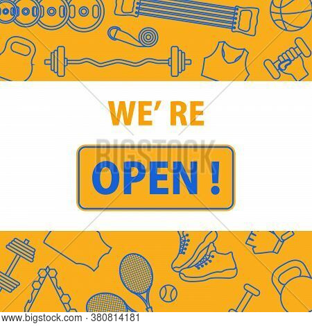 Vector Illustration Reopening Of Fitness Center, Sports Clubs After Coronavirus Quarantine. New Norm