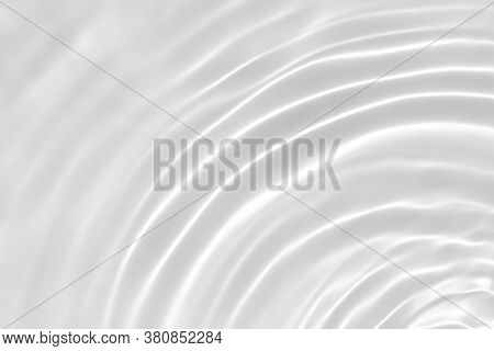 Blurred Desaturated Transparent Clear Calm Water Surface Texture With Splashes And Bubbles. Trendy A