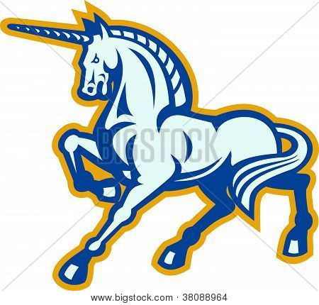 Unicorn spankulerende Side Retro