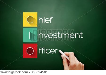 Cio - Chief Investment Officer Acronym, Business Concept Background On Blackboard
