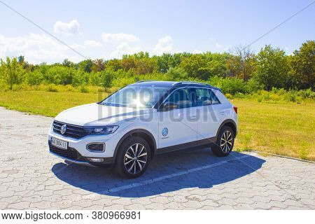 Kyiv, Ukraine - August 15, 2020: Volkswagen Car Crosspolo At Road At Kyiv, Ukraine On August 15, 202