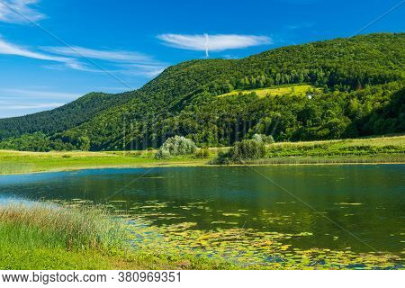 Beautiful Nature, Green Landscape In Lika Region On Svica Lake, Croatia