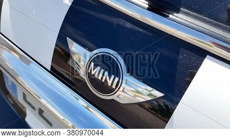 Bordeaux , Aquitaine / France - 08 10 2020 : Mini Cooper Car Logo On Rear Hatchback Model Produced B
