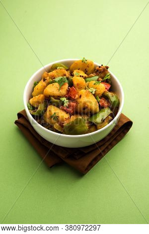 Aloo Shimla Mirch Sabji Or Dry Potato Capsicum Curry Is An Indian Main Course Recipe