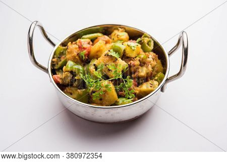Aloo Shimla Mirch Sabji Or Dry Potato Capsicum Curry Is An Indian Main Course Recipe