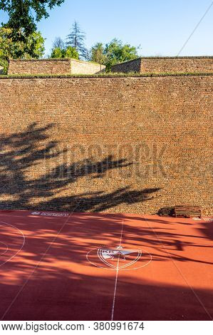 Belgrade / Serbia - August 14, 2020: Basketball Club Red Star Belgrade (crvena Zvezda) Basketball Op