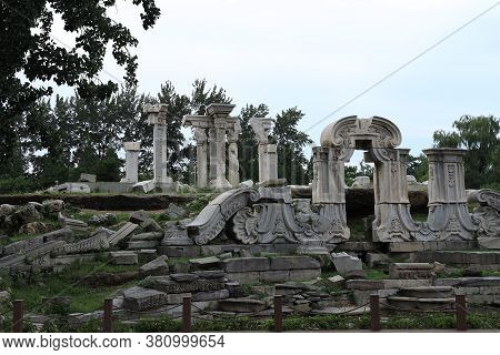 A Distant View Of The Gateposts And Stairs Of The Ruined Royal Palace