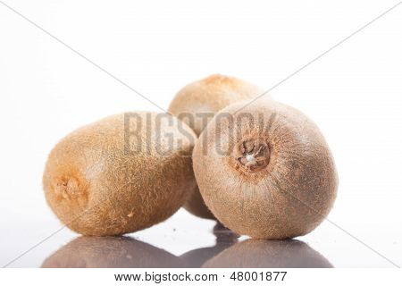 Kiwi fruit on a white background