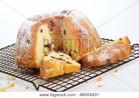 냉각 선반에 크랜베리 Gugelhupf