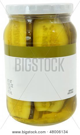 Vaso di vetro sigillato nuovo 16oz di Pickle Spears con etichetta vuota e il tracciato di ritaglio