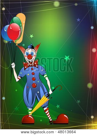 Funny Clown In A Bright Dress