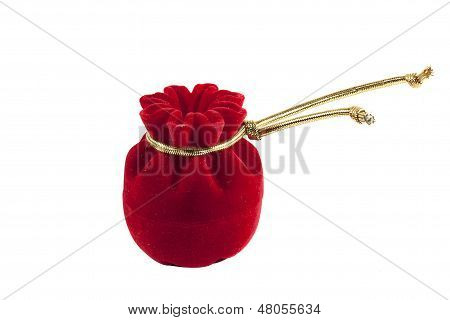 Boîte de velours rouge pour bague