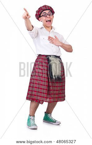 Lustige Scotsman isolated on the white
