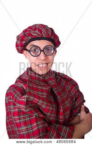 Lustige Scotsman isolated on the white