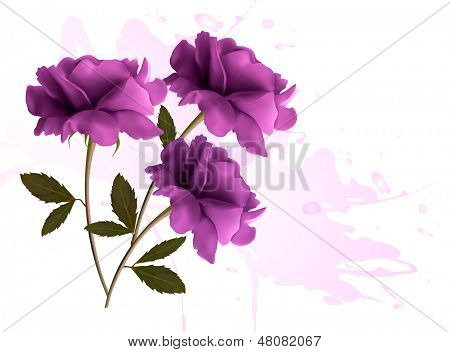 Fond de vacances avec belle fleur violette. Illustration vectorielle
