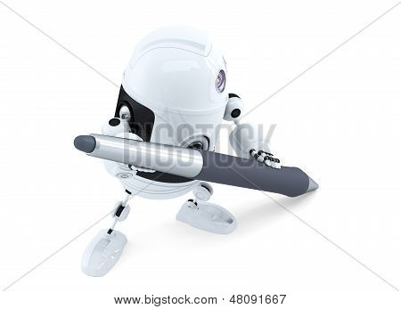 펜으로 귀여운 안 드 로이드 로봇