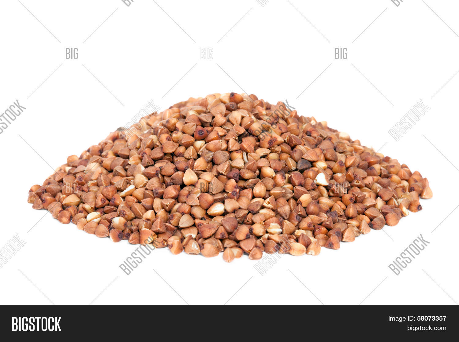 Pile Buckwheat Isolated On White Background.