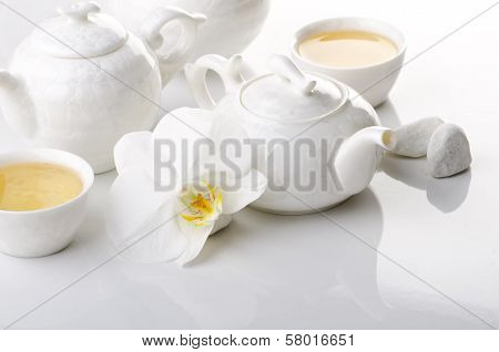 White tea still life