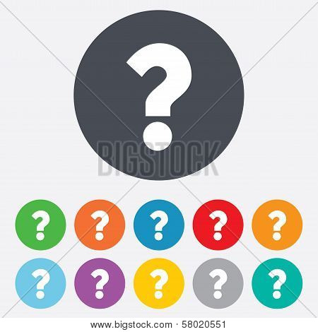 Question mark sign icon. Help symbol.