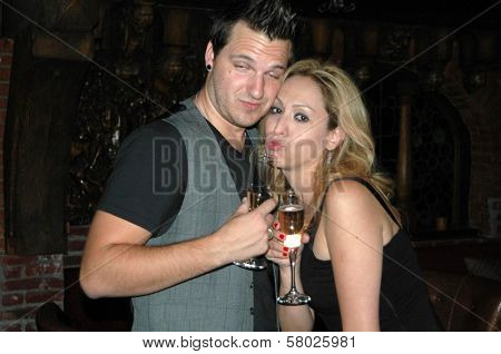 Brandon Slavinski and Jennifer Leeser  at the Birthday Party for Jennifer Leeser. Medusa Lounge, Los Angeles, CA. 09-25-08