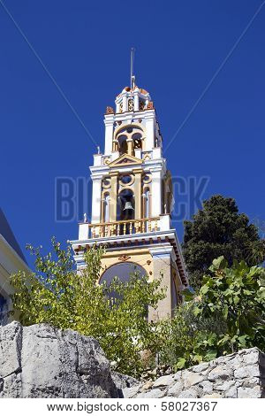 Church Tower On The Symi Island
