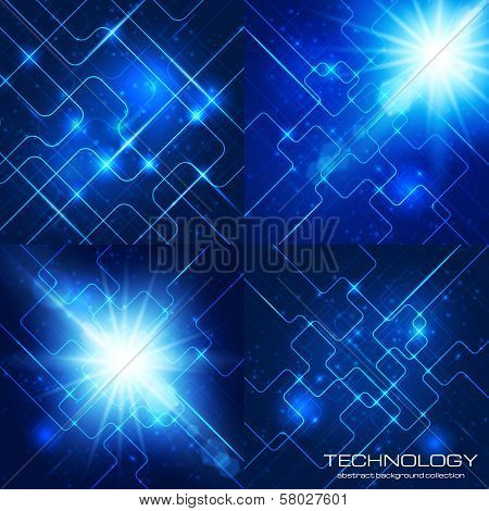 Set of technology backgrounds