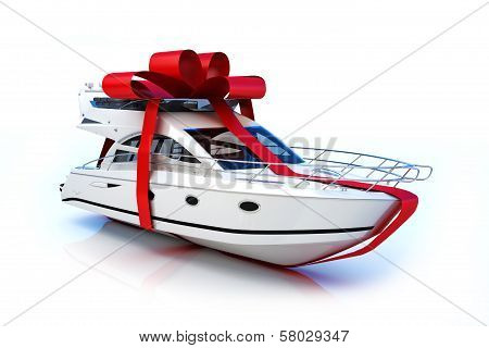 Boat with red bow