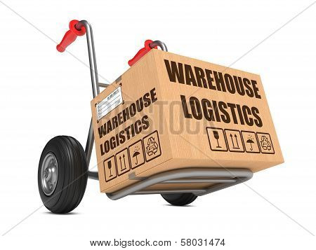 Warehouse Logistics - Cardboard Box on Hand Truck.