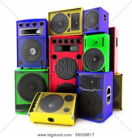 Colored group of speakers