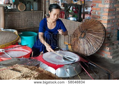 The beginning of Vietnamese Spring Rolls