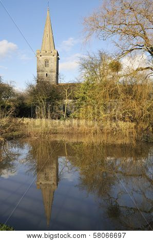 Ashleworth Church in flood