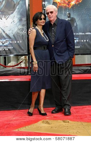 Shakira Caine and Michael Caine  at the Hand and Footprint Ceremony Honoring Michael Caine. Grauman's Chinese Theater, Hollywood, CA. 07-11-08