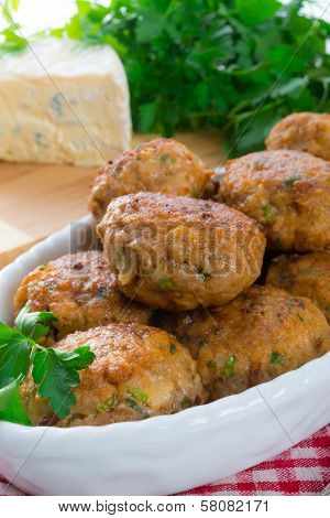 Rissole With Mould Cheese And Parsley
