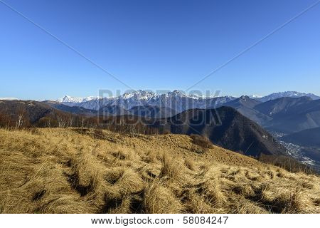 View Of Mount Grigna From Mount Croce (north Italy)