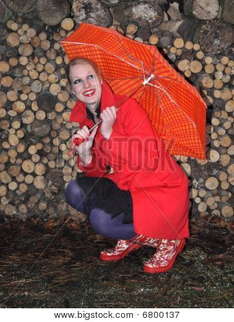 Fille parapluie