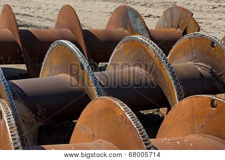 Rusty Earth Auger On The Ground