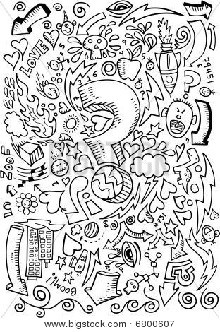 Doodle schizzo disegno vettoriale