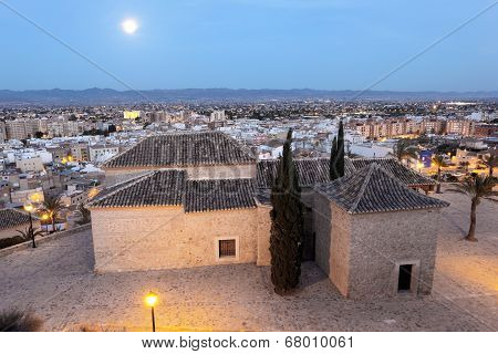 Old Town Of Lorca at night. Spain