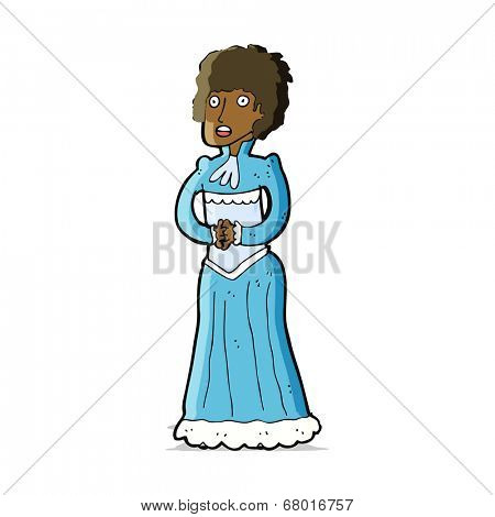cartoon shocked victorian woman